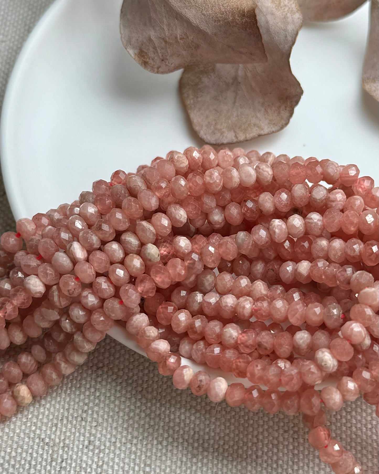 Rhodochrosite 4mm Natural Gemstone Crystal Beads