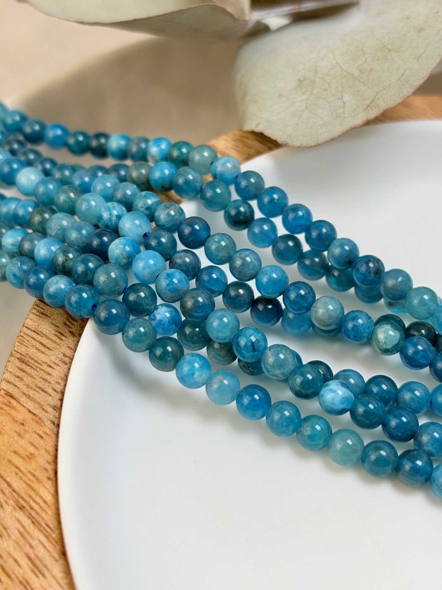 Blue Apatite 4mm Natural Gemstone Crystal Beads