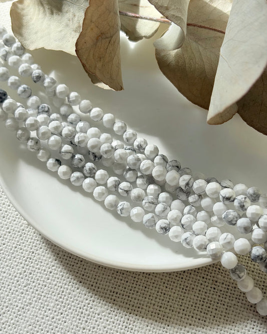 Howlite 4.3mm Natural Gemstone Crystal Beads