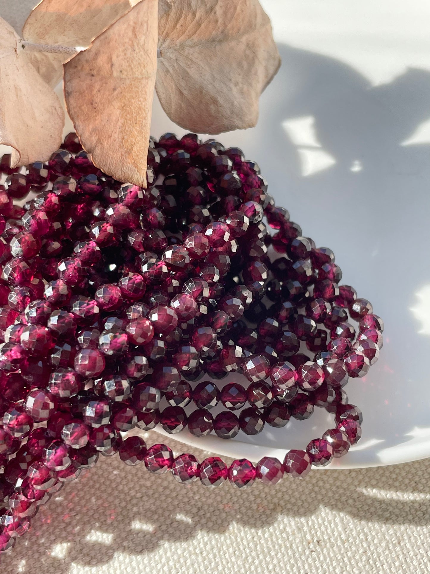 Almandine Garnet 4mm Natural Gemstone Crystal Beads