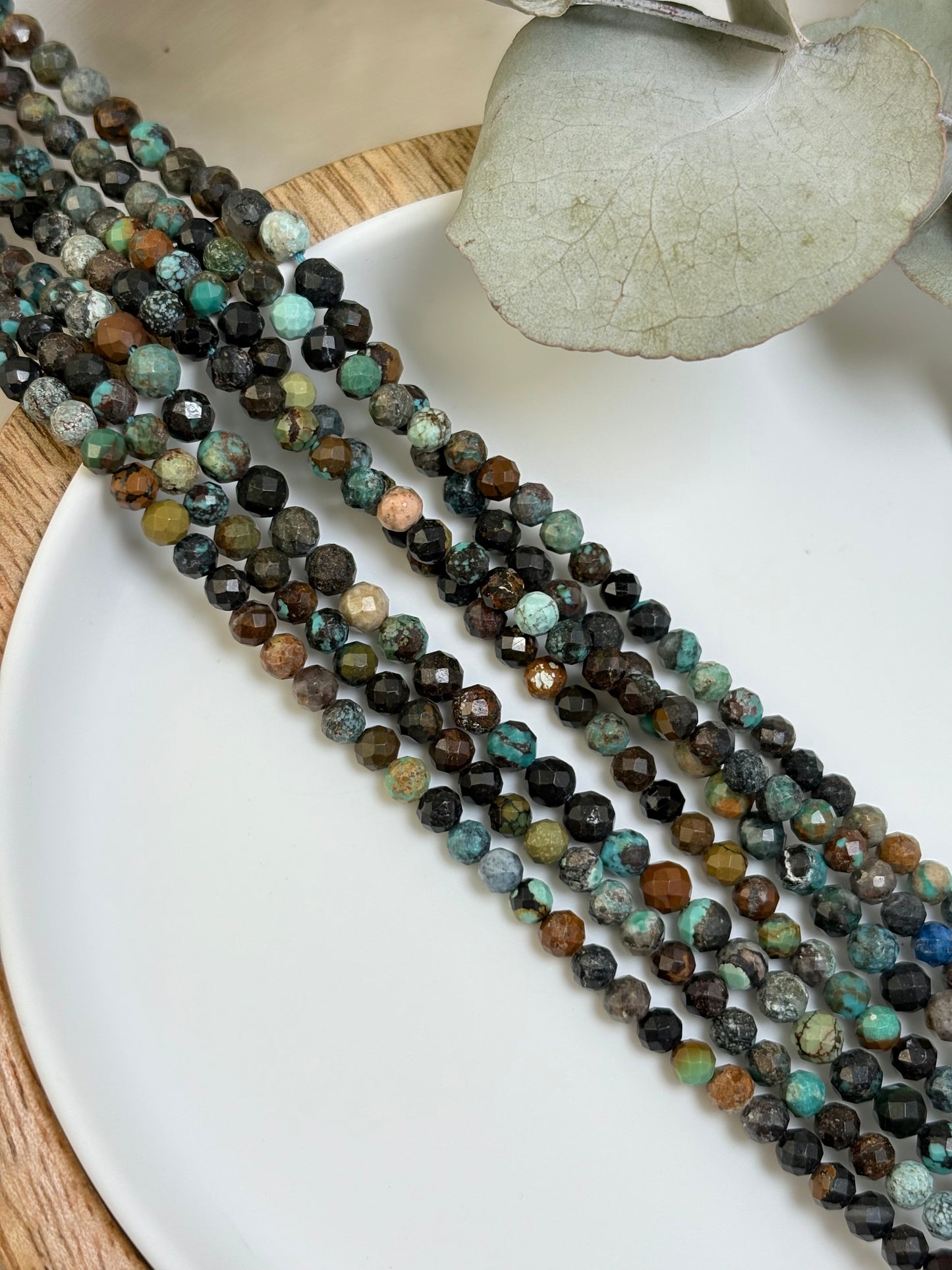 African Turquoise 4mm Faceted Natural Gemstone Beads