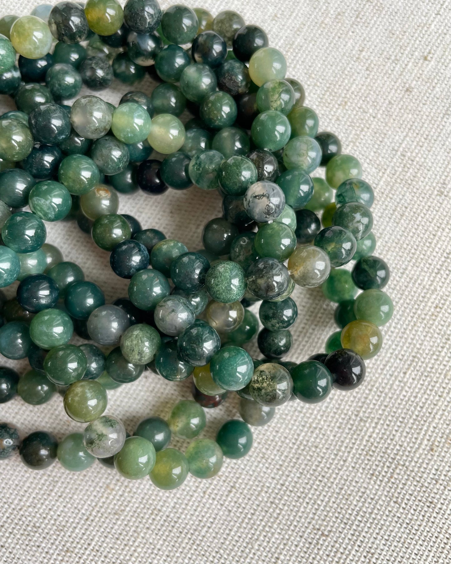 Moss Agate 6mm Natural Gemstone Crystal Beads