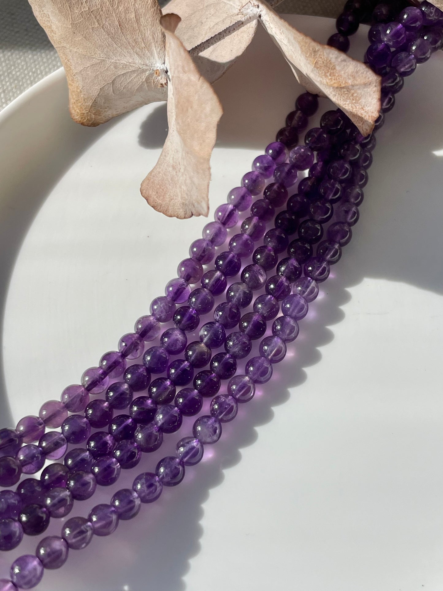 Amethyst 4mm Natural Gemstone Crystal Beads