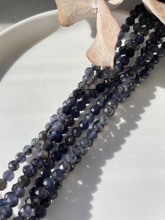 Iolite 4.5mm Natural Gemstone Crystal Beads