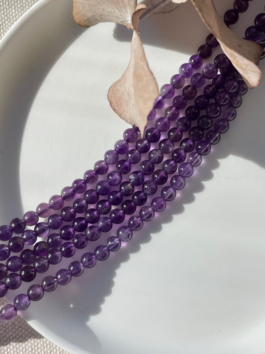 Amethyst 4mm Natural Gemstone Crystal Beads