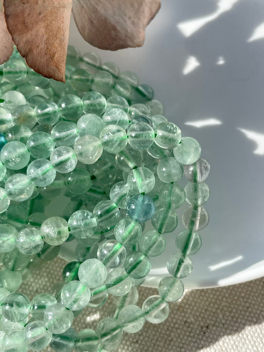 Green Fluorite 6mm Natural Gemstone Crystal Beads