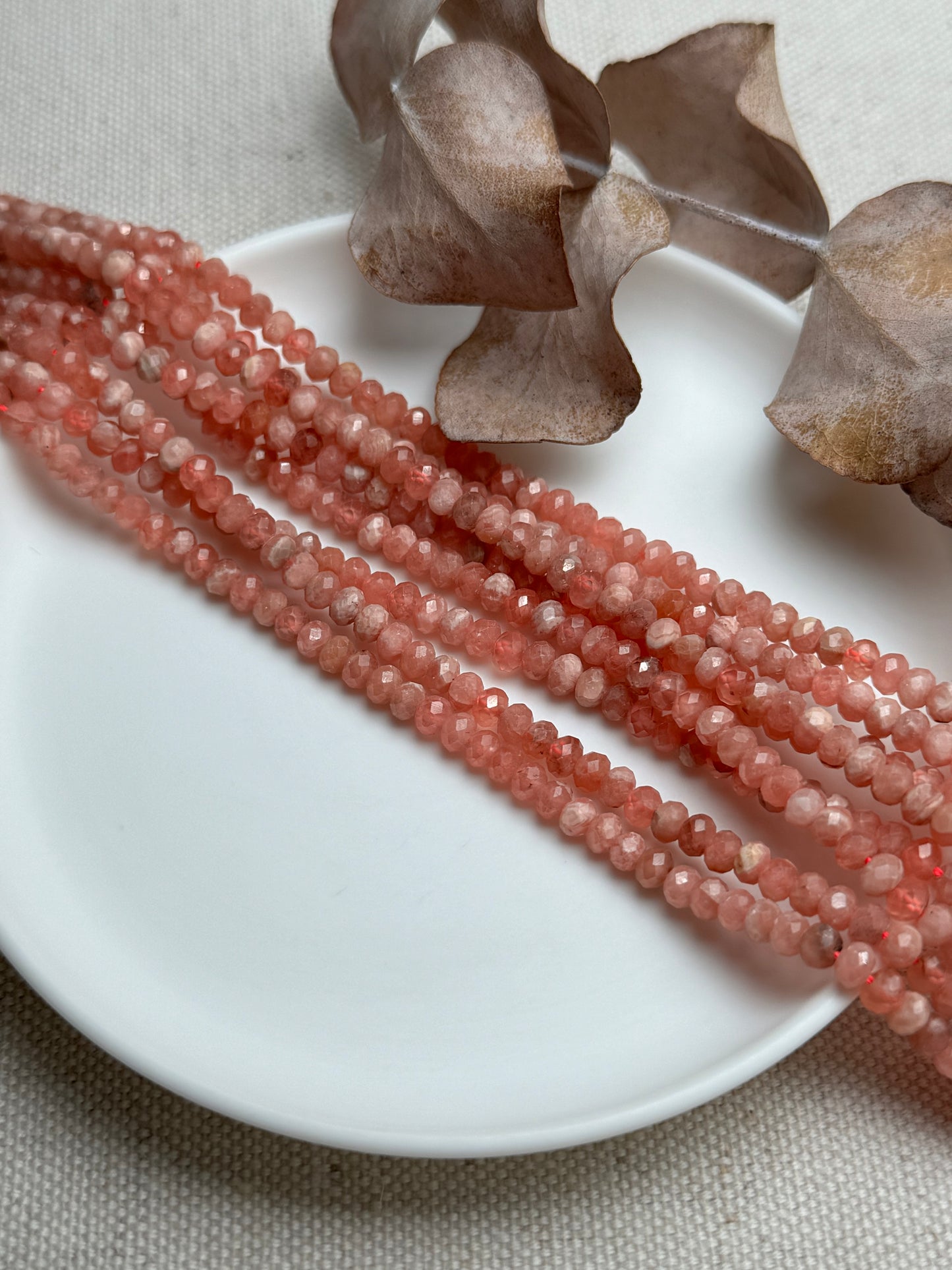 Rhodochrosite 4mm Natural Gemstone Crystal Beads