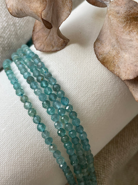 Light Blue Apatite 4.2mm Natural Gemstone Crystal Beads